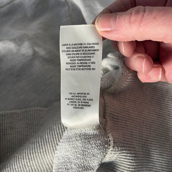 Maeve Anthropologie Ligonier Terry Sweatshirt Distressed Gray Beige Size L - Picture 6 of 7